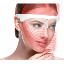 LED Photodynamic Treatment Colorful Facial Beauty Care Transparent Mask LED Light Therapy Mask Christmas White + Translucent EVA